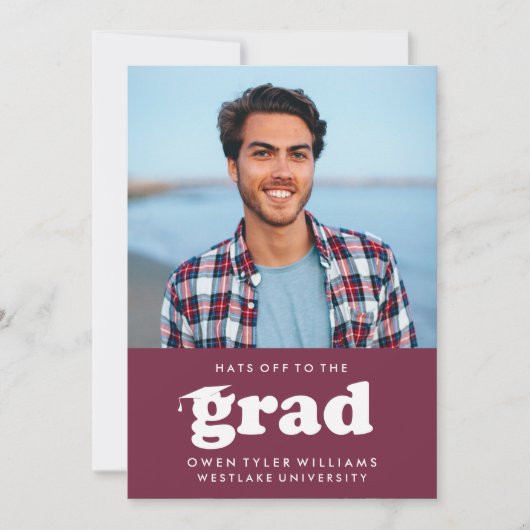 VETTE RETRO PETTEN UIT NAAR HET AFSTUDEERDER FOTO  KAART (Voorkant)