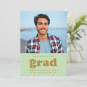 VETTE RETRO PETTEN UIT NAAR HET AFSTUDEERDER FOTO KAART (Staand voorkant)