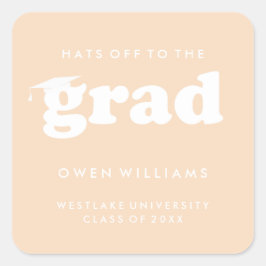 VETTE RETRO PETTEN WEG AAN DE AFSTUDEERDERS AFSTUD VIERKANTE STICKER