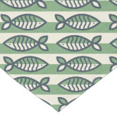 Vette retro vis groen en grijs lange tafelloper (Hoek)