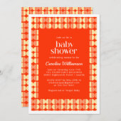 Vette rode Abstracte vormen Modern Baby shower Kaart (Voorkant / Achterkant)