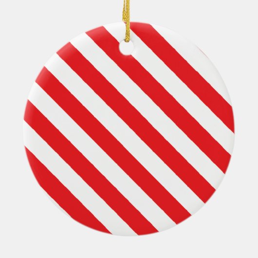 Vette rode en witte kerstversiering keramisch ornament (Achterkant)