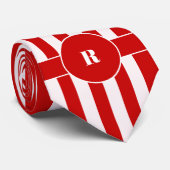 Vette rode en witte verticale strepen met poolpunt stropdas (Opgerold)