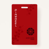 Vette rode Floral Badge (Voorkant)