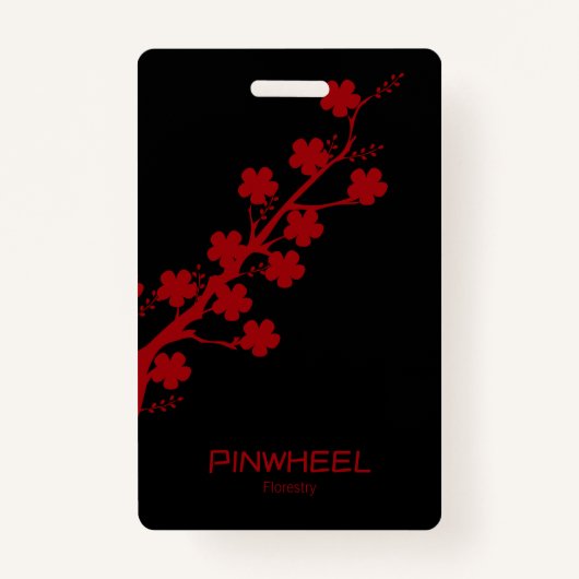 Vette rode Floral Badge (Achterkant)