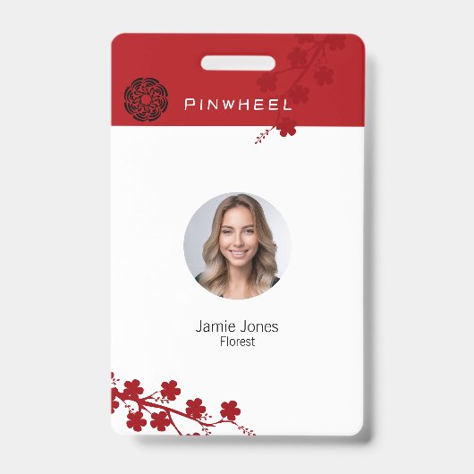 Vette rode Floral Badge (Voorzijde)