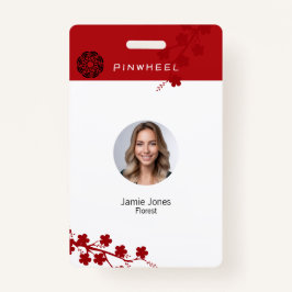 Vette rode Floral Badge