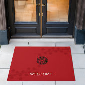 Vette rode Floral Deurmat
