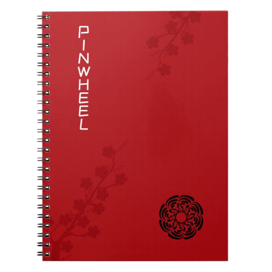Vette rode Floral Notitieboek (Voorkant)