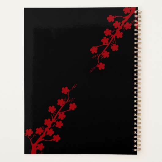 Vette rode Floral Planner (Achterkant)