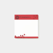 Vette rode Floral Post-it® Notes (Voorkant)