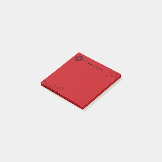 Vette rode Floral Post-it® Notes (Schuin)