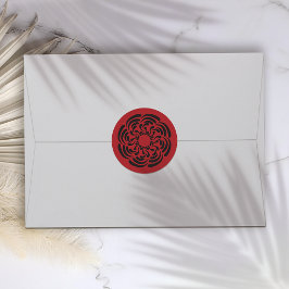 Vette rode Floral Ronde Sticker