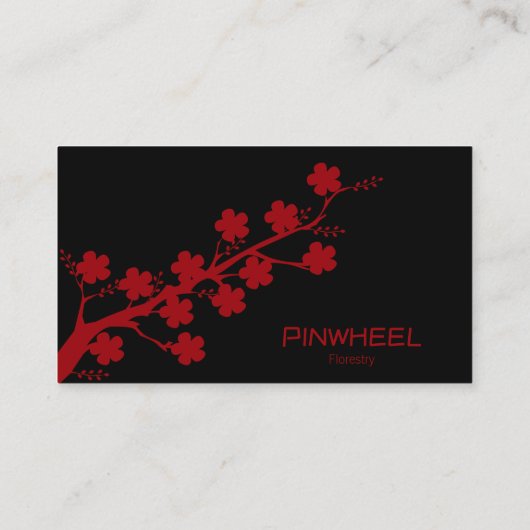 Vette rode Floral Visitekaartje (Achterkant)