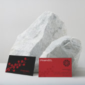 Vette rode Floral Visitekaartje