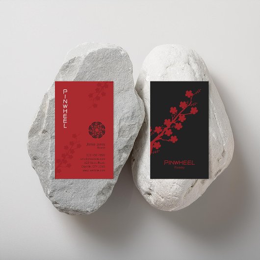Vette rode Floral Visitekaartje