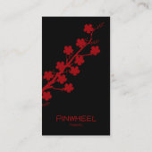 Vette rode Floral Visitekaartje (Achterkant)