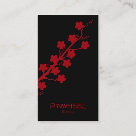 Vette rode Floral Visitekaartje (Achterkant)