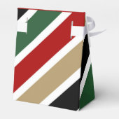 Vette rode groene strepen met moderne kerst bedankdoosjes (Achterkant)