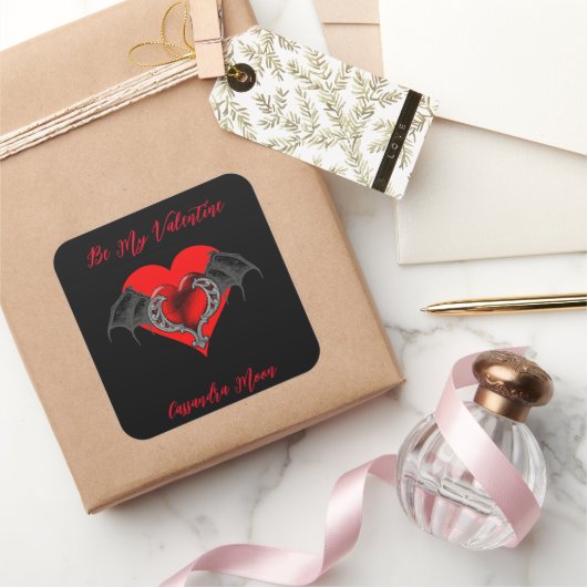 Vette Rode Hart Valentijnsdag Persoonlijk  Vierkante Sticker (Geschenken)