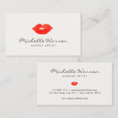 Vette rode lippen Waterverf make-up artiest Visitekaartje (Voorkant / Achterkant)