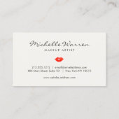 Vette rode lippen Waterverf make-up artiest Visitekaartje (Achterkant)