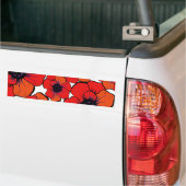 Vette rode Oranje papaver Bumpersticker (Op Truck)