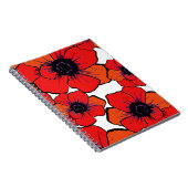 Vette rode Oranje papaver Notitieboek (Rechterzijde)