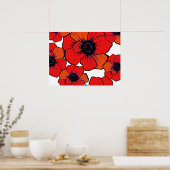 Vette rode Oranje papaver Poster (Keuken)