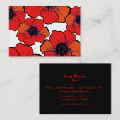 Vette rode Oranje papaver Visitekaartje (Voorkant / Achterkant)