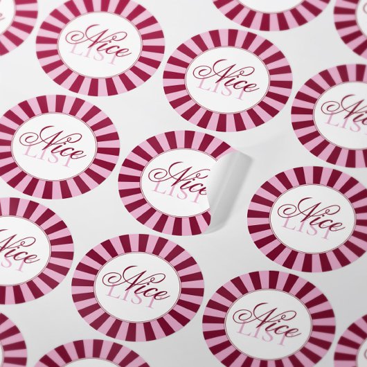 Vette rode streep Leuke lijst Kerstfeest sticker