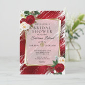 Vette rode volken en Crimson Paint Stroke Kaart (Staand voorkant)