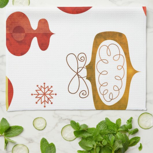 Vette rode waterclor theedoek (Gevouwen)