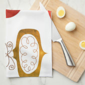 Vette rode waterclor theedoek (Quarter Fold)