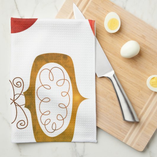 Vette rode waterclor theedoek (Quarter Fold)