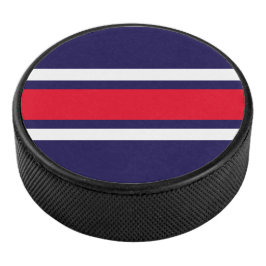 Vette rode witte race strepen marineblauwe achterg hockey puck