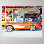  Vette Route 66 Auto Poster (Voorkant)