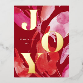 Vette roze en rode feestdag folie feestdagen briefkaart