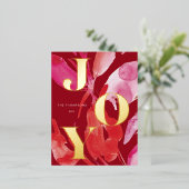 Vette roze en rode feestdag folie feestdagen briefkaart (Staand Voorkant)