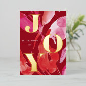 Vette roze en rode feestdag folie feestdagenkaart (Staand Voorkant)