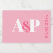 Vette roze en witte typografie Valentijnsdag Sparkling Wijnetiket (Enkel label)