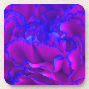 Vette roze Fuschia en blauwe anjer ventilator Bier Onderzetter