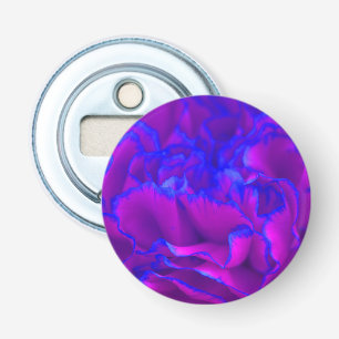 Vette roze Fuschia en blauwe anjer ventilator Button Flesopener