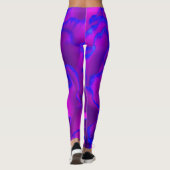 Vette roze Fuschia en blauwe anjer ventilator Leggings (Achterkant)