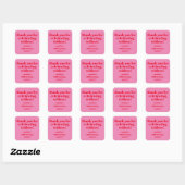Vette Roze Rode 50e Verjaardag Aangepaste Dank Je Vierkante Sticker (Vel)