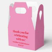 Vette roze rode aangepaste bruidsdouche bedankje bedankdoosjes (Geopend)