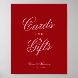 Vette roze rode script kaarten cadeaus tafel bord poster