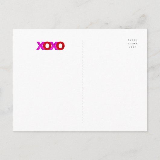 Vette roze roze rode XOXO Valentijn op de dag hart Feestdagenkaart (Achterkant)