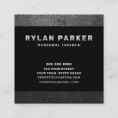 Vette, ruw, donker moderne masculine vierkante visitekaartje (Achterkant)