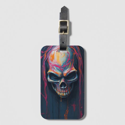 Vette schedel Edgy & levendige reizen Bagagelabel (Voorkant (verticaal))
